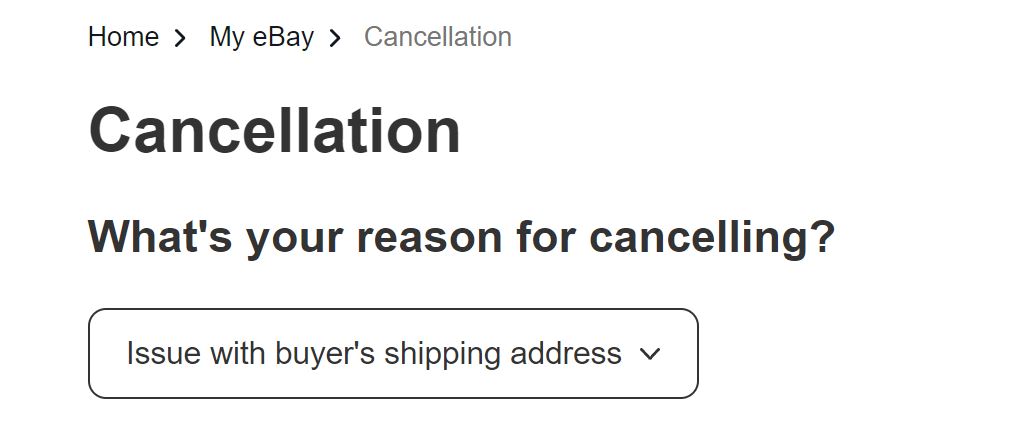 issue with buyer's shipping address eBay cancelation